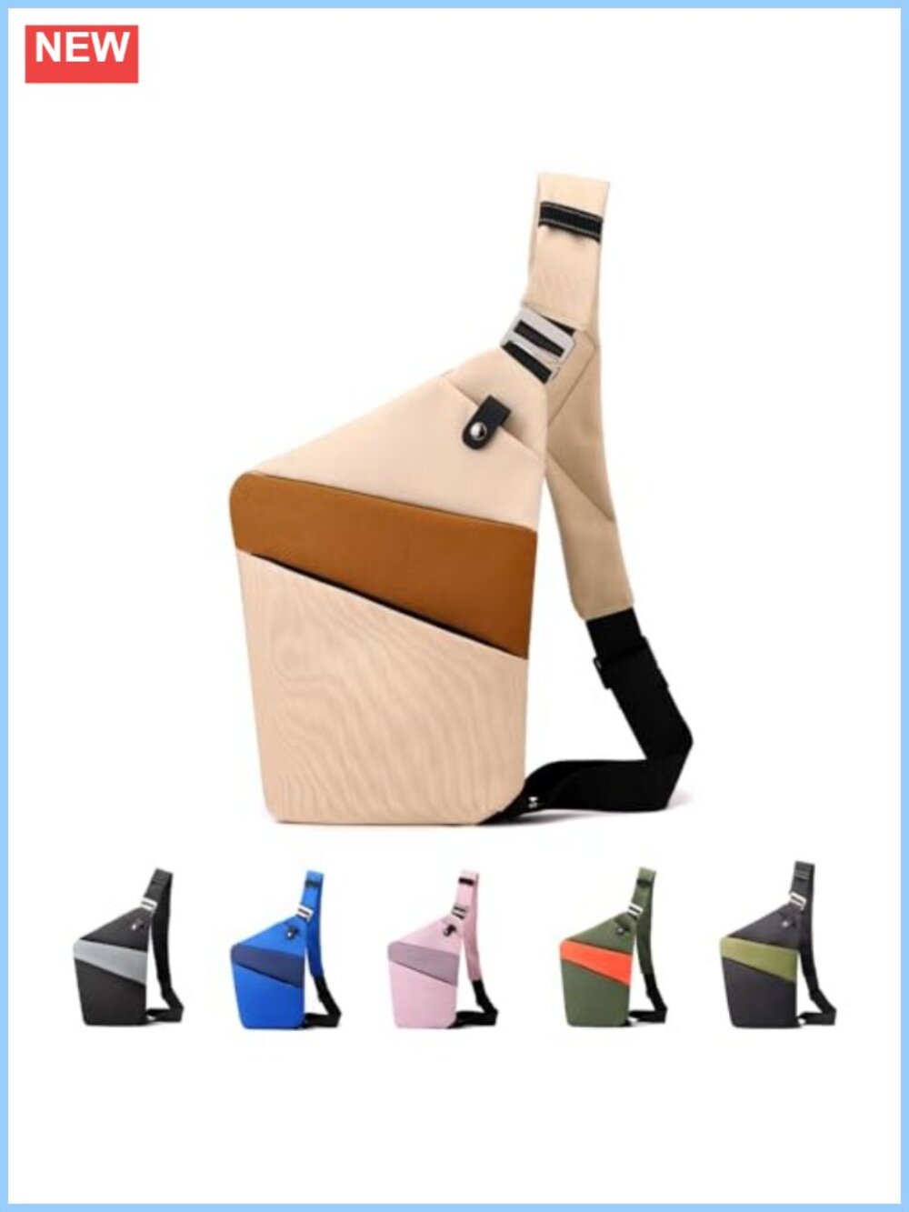 Anti Theft Crossbody Sling Bag Multi Pocket Water Resist Travel Purse Unisex